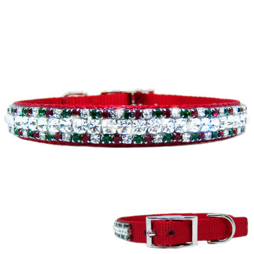 Swarovski Christmas Bling Bling Dog Collar - For dogs and cats - dog-collar-fancy