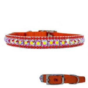 Sweet Tangerine Jeweled Pet Collar - For small dogs and cats - dog-collar-fancy