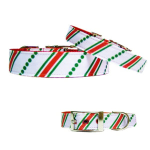 Stripes and Dots Christmas Pet Collar - For dogs and cats - dog-collar-fancy